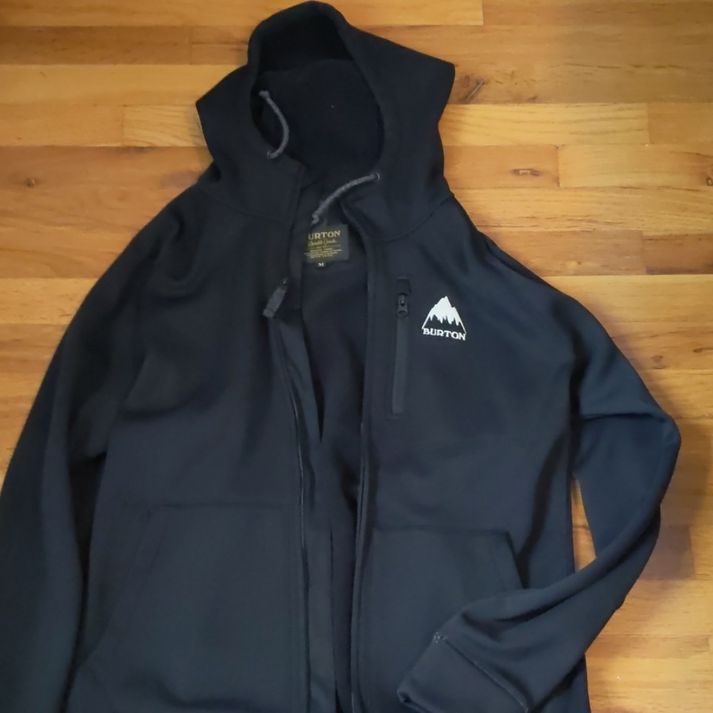 Burton Zip Up Hoodie in Black